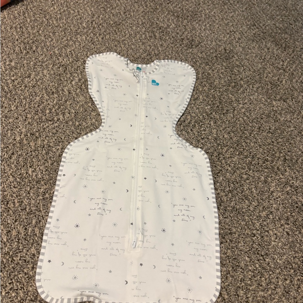 Love to Dream White Sleep Sack with Gray Accents